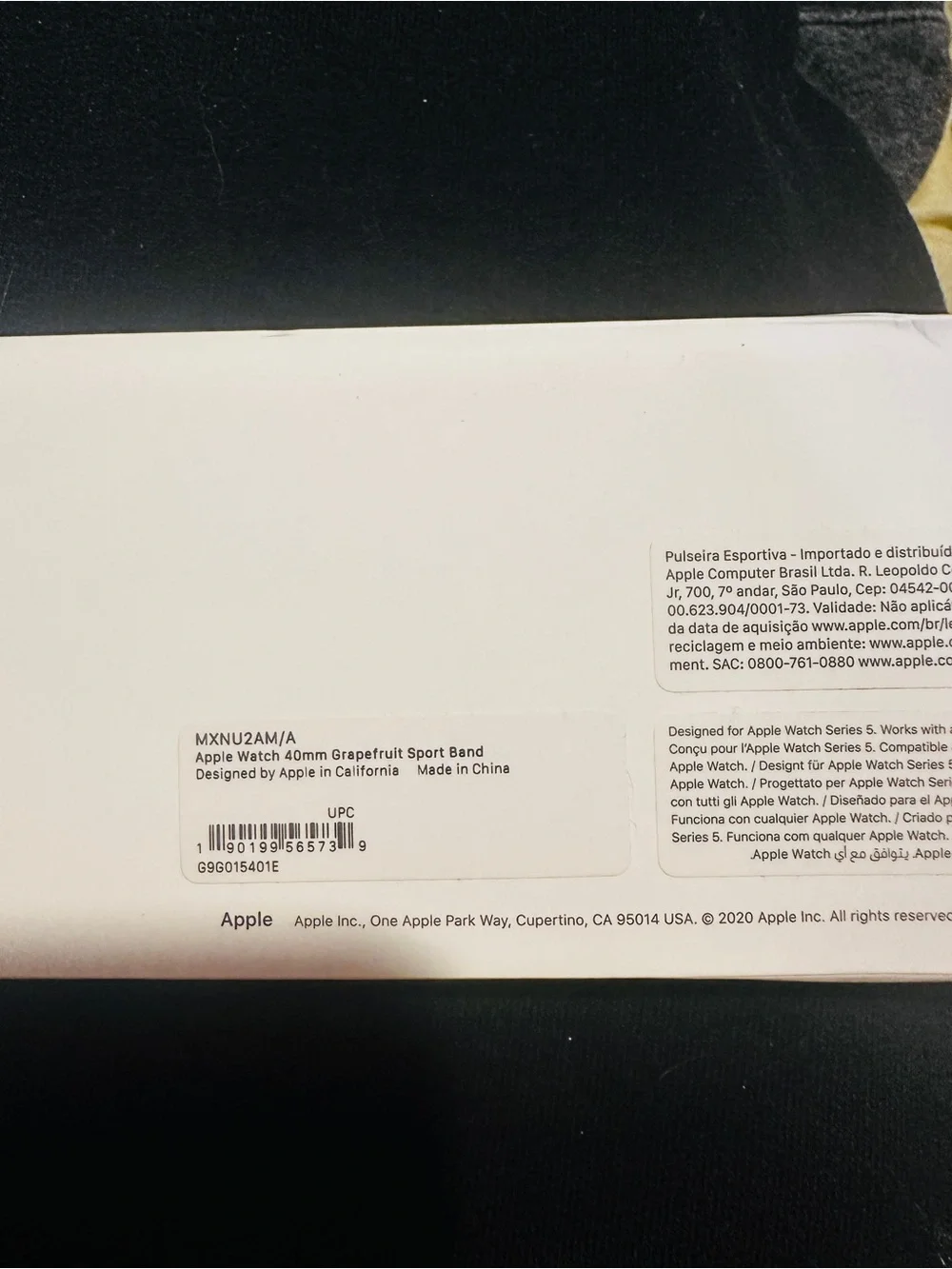 NEW SEALED Genuine Apple Watch Sport Band 40mm Grapefruit OEM MXNU2AM/A Apple